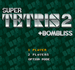 Super Tetris 2 and Bombliss Title Screen